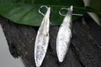 Olive Leaf Dangle Earrings - Handcrafted Sterling Silver