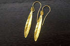 Gold & Silver Olive Leaf Earrings, Gold-Plated Sterling Silver Jewelry, Handmade Dangle Earrings, Gift for Her, Birthday Gift for Women