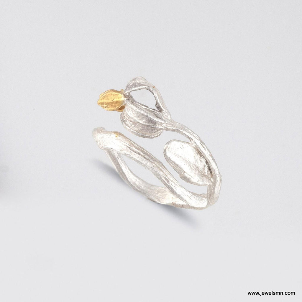 Olive Twig Ring: Ethical Silver Jewelry (Adjustable or Fixed Fit)
