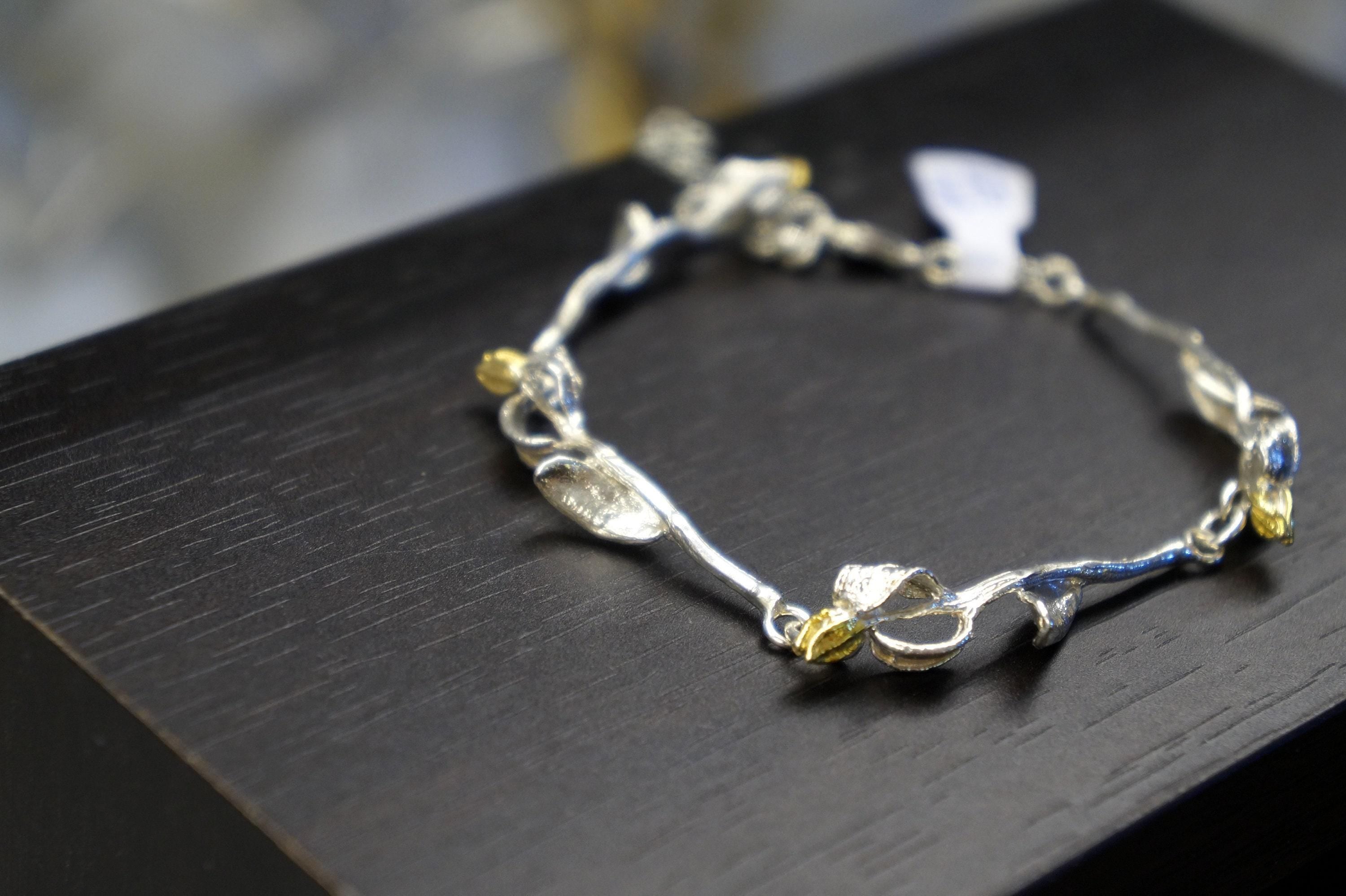 Silver Olive Branch Bracelet, Sterling Silver Jewelry, Silver Bracelet Cuff, Gift for Her, Birthday Gift for Women, Handmade Jewelry