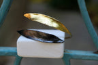 Olive Branch Vegan Bracelet - Adjustable Gold-Plated Brass and Black Rhodium Design