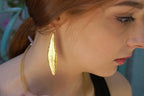 Olive Leaf Dangle Earrings - Handcrafted Sterling Silver