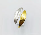 Gold Olive Leaf Bracelet, Gold-Plated Sterling Silver Jewelry, Gold-Silver Cuff, Gift for Her, Birthday Gift for Women, Handmade Jewelry