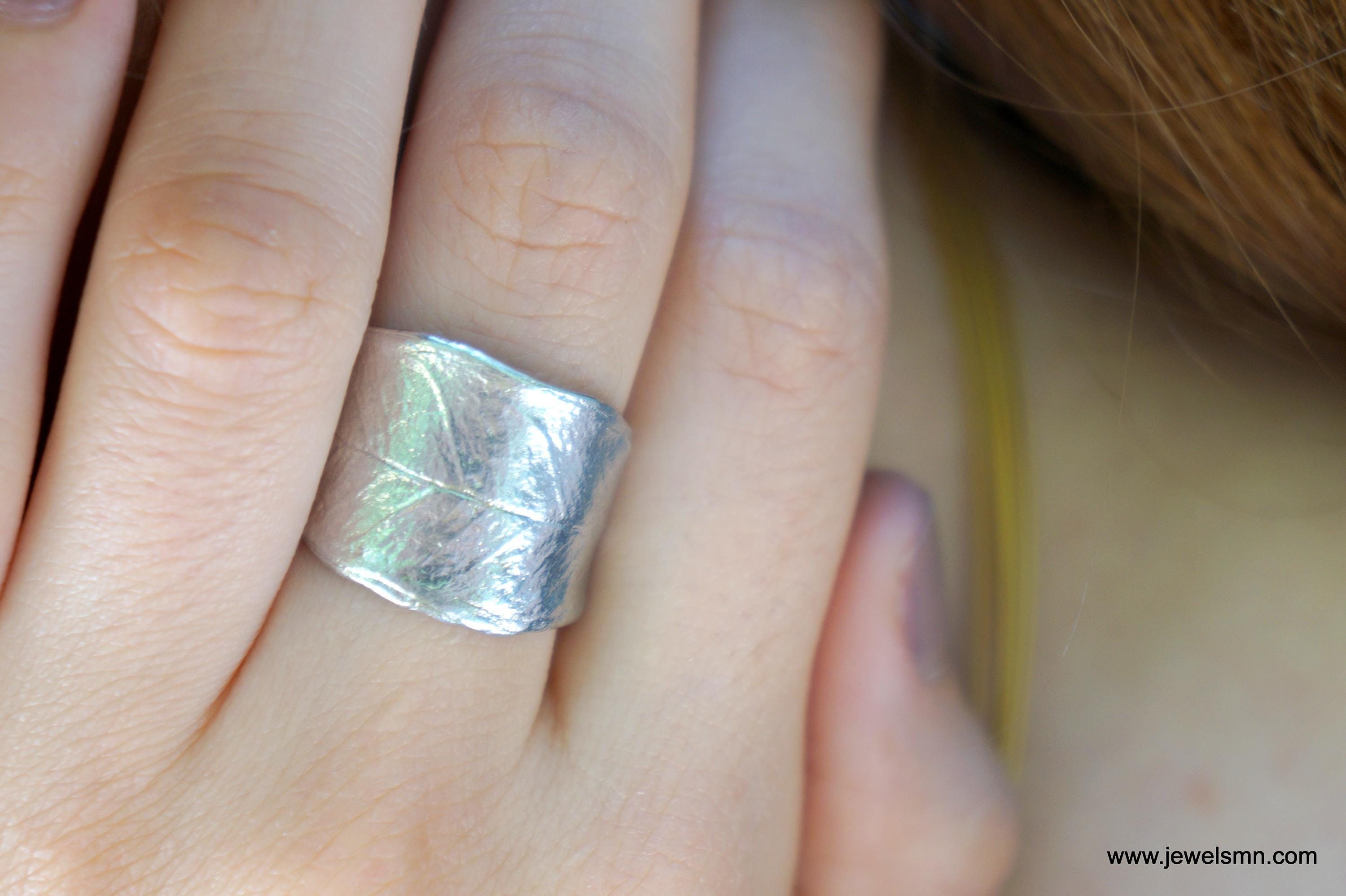 Silver Leaf Ring, Sterling Silver Jewelry, Olive Leaf Branch Ring, Gift for Her, Birthday Gift for Women, Handmade Jewelry, Boho Fashion