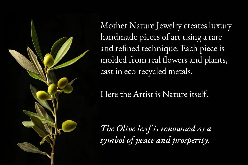 Olive Leaf Bracelet: Eco-Friendly Gold Plated Brass (Adjustable)