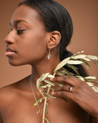 Silver Olive Leaf Necklace, Gold-Plated Pendant, Sterling Silver Necklace, Birthday Gift for Women, Gift for Her, Handmade Jewelry Gift