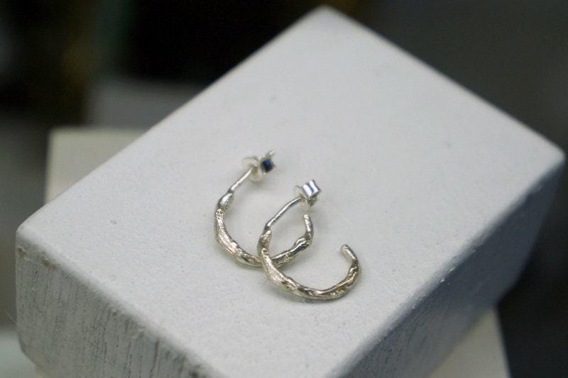 Gold Olive Branch Earrings, Gold-Plated Sterling Silver Jewelry, Gold Hoop Earrings, Gift for Her, Birthday Gift for Women, Handmade Jewelry