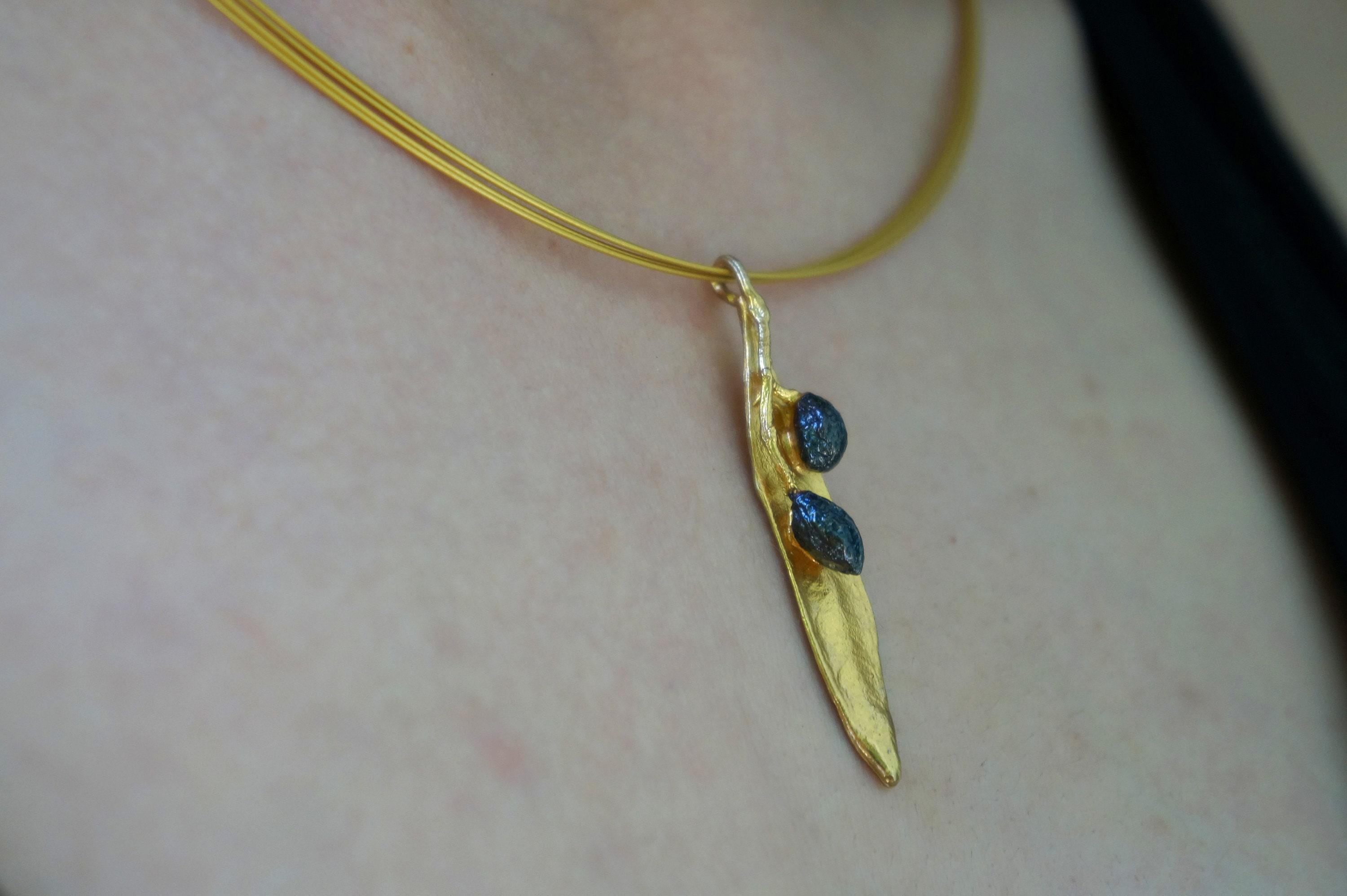 Nature-Inspired Olive Leaf Necklace, Gold & Silver (Adjustable Chain)