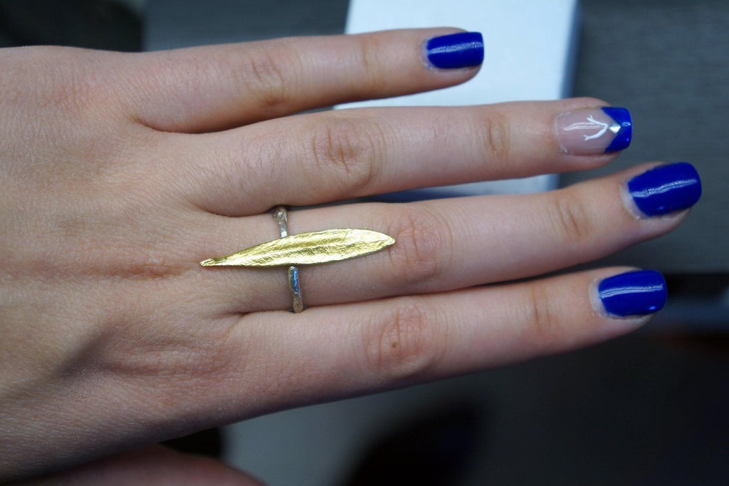 Olive Leaf Ring Sterling Silver: Adjustable Nature Inspired Jewelry