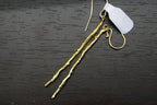 Long Dangle Earrings: Olive Branch Design - Gold Plated