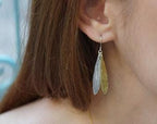 Botanical Two Tone Necklace, Olive Leaves Pressed (Sterling Silver)