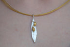 Olive Leaf Pendant: Natural Plant Jewelry (Silver, Adjustable Length)