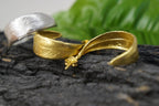 Olive Leaf Hoop Earrings: Sterling Silver with Gold Plating