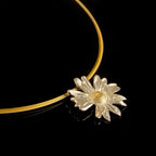 Daisy Pendant Necklace: Real Flower Design - Sterling Silver 925