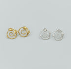 Nature-Inspired Spiral Stud Earrings, Jasmine Twig (Gold Plated)
