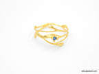 Jasmine Branch Ring: Gold Plated Silver with Zircon Accent