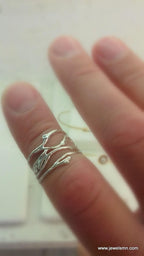 Silver Jasmine Ring, Sterling Silver Jewelry Ring, Gold-Plated Branch Ring, Gift for Her, Birthday Gift for Women, Boho Handmade Jewelry