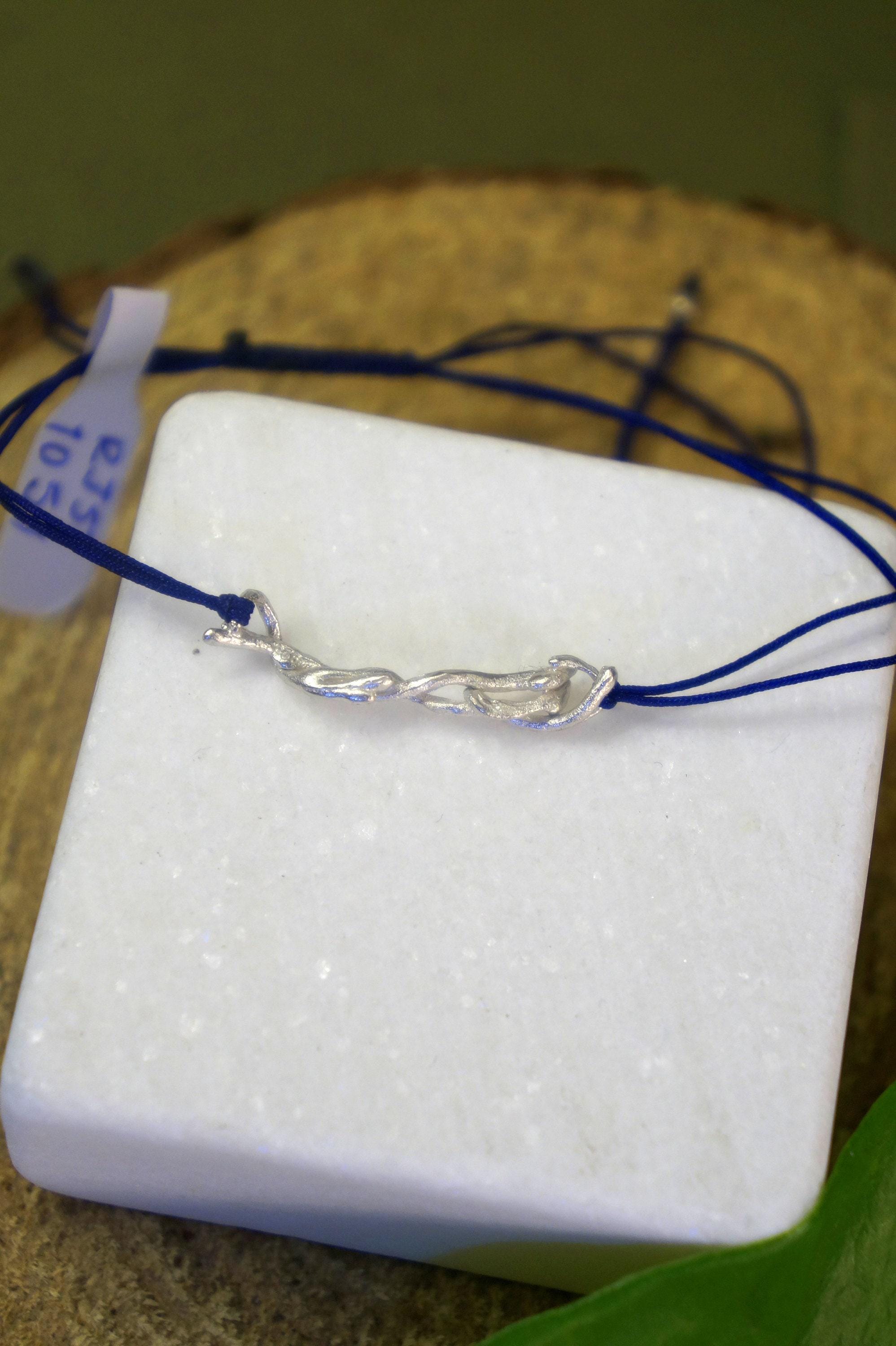 Jasmine Twig Bracelet: Adjustable Sterling Silver Cord