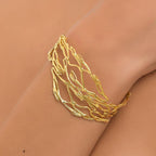Gold Branch Bracelet, Gold-Plated Sterling Silver Jewelry, Jasmine Branch Bracelet, Handmade Gift for Her, Birthday Gift for Women