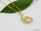 Jasmine Leaf Necklace, Gold-Plated Sterling Silver, Minimalist Eco Jewelry, Nature-Inspired