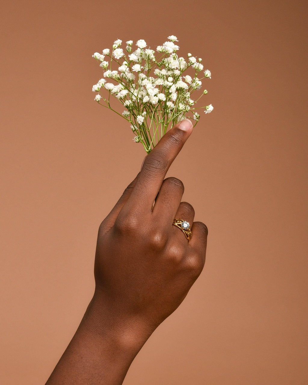 Jasmine Twig Ring - Delicate Sterling Silver with Sparkling Zircon