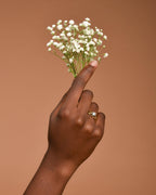 Jasmine Twig Ring - Delicate Sterling Silver with Sparkling Zircon
