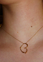 Nature-Inspired Heart Necklace, Real Jasmine Flower (Gold Plated)