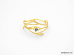 Jasmine Branch Ring: Gold Plated Silver with Zircon Accent