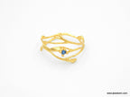 Jasmine Branch Ring: Gold Plated Silver with Zircon Accent