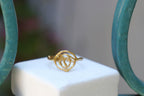 Spiral Twig Ring: Minimalist Jasmine Branch Design, Gold-Plated Brass