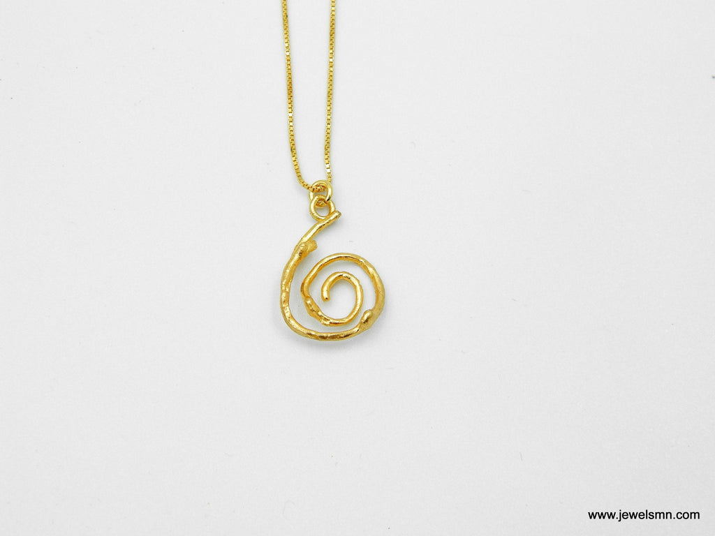 Jasmine Leaf Necklace, Gold-Plated Sterling Silver, Minimalist Eco Jewelry, Nature-Inspired