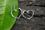 Jasmine Twig Heart Earrings - Gold Plated Sterling Silver Dangles