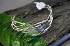 Gold Branch Bracelet, Gold-Plated Sterling Silver Jewelry, Jasmine Branch Bracelet, Handmade Gift for Her, Birthday Gift for Women