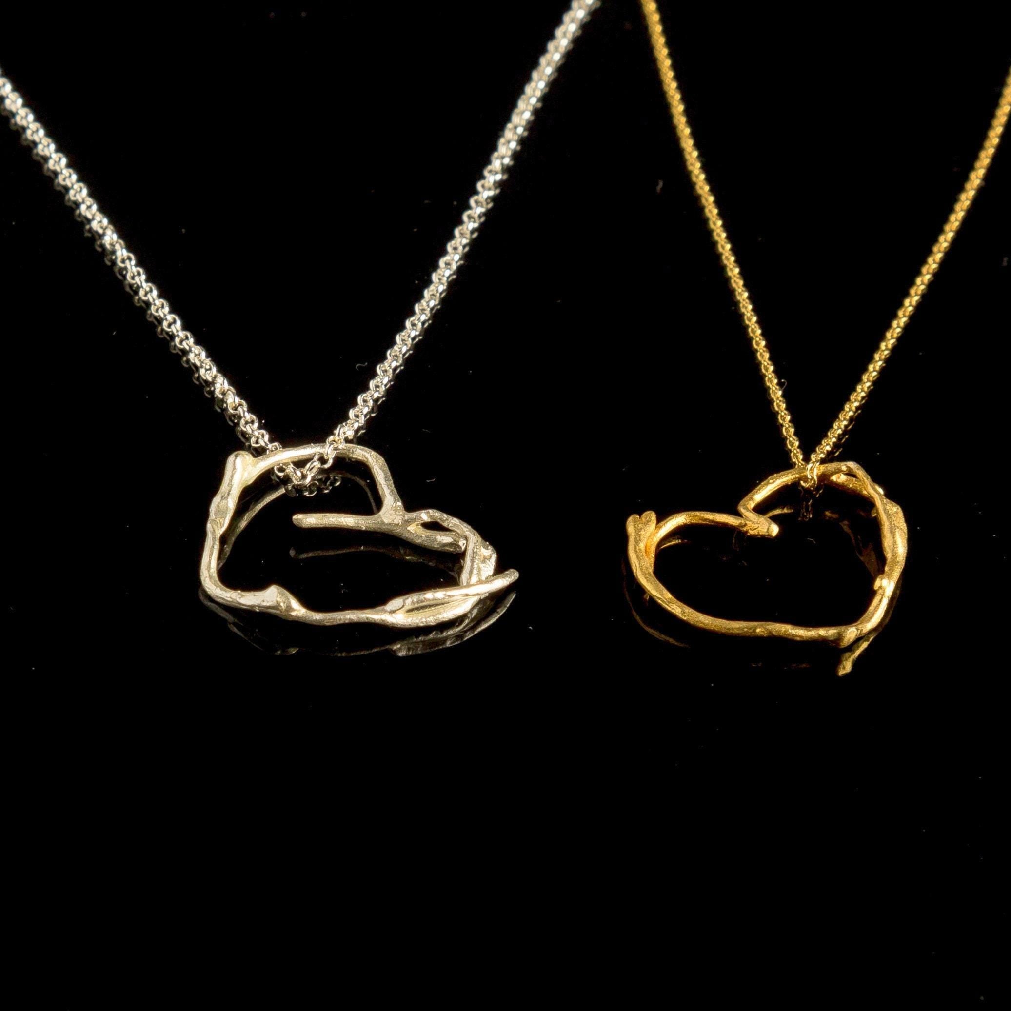 Jasmine Flower Necklace: Real Pressed Plant - Gold Plated Sterling Silver