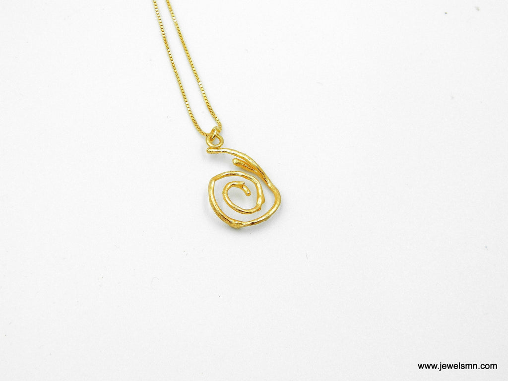 Jasmine Leaf Necklace, Gold-Plated Sterling Silver, Minimalist Eco Jewelry, Nature-Inspired
