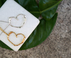 Nature-Inspired Heart Necklace, Real Jasmine Flower (Gold Plated)