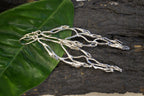 Sterling Silver Jasmine Twig Earrings: 14k Gold Plated, Long Dangle