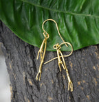 Nature-Inspired Jasmine Earrings, Gold and Sterling Silver (Dangle Style)
