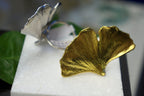 Nature-Inspired Ginkgo Leaf Ring, Gold Brass (Adjustable Size)