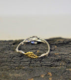 Silver Branch Ring, Jasmine and Juniper Gold-Plated Silver Ring, Leaf Band, Gold and Silver Jewelry, Gift for Her, Birthday Gift for Women