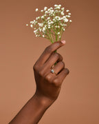 Cypress Twig Engagement Ring: Gold Plated Silver with Lab Diamond