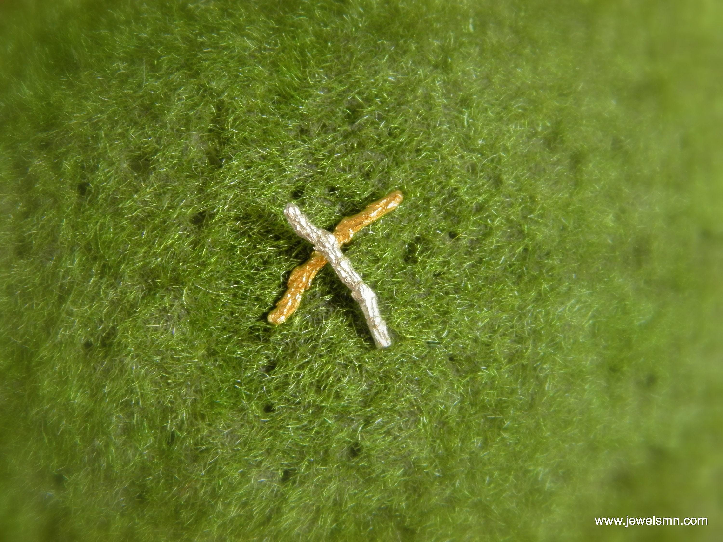 Sterling Silver Stud Earrings: Minimalist Cypress Twig - Unisex