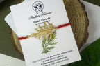 Botanical Macrame Bracelet: Cypress Leaf Design - Sterling Silver