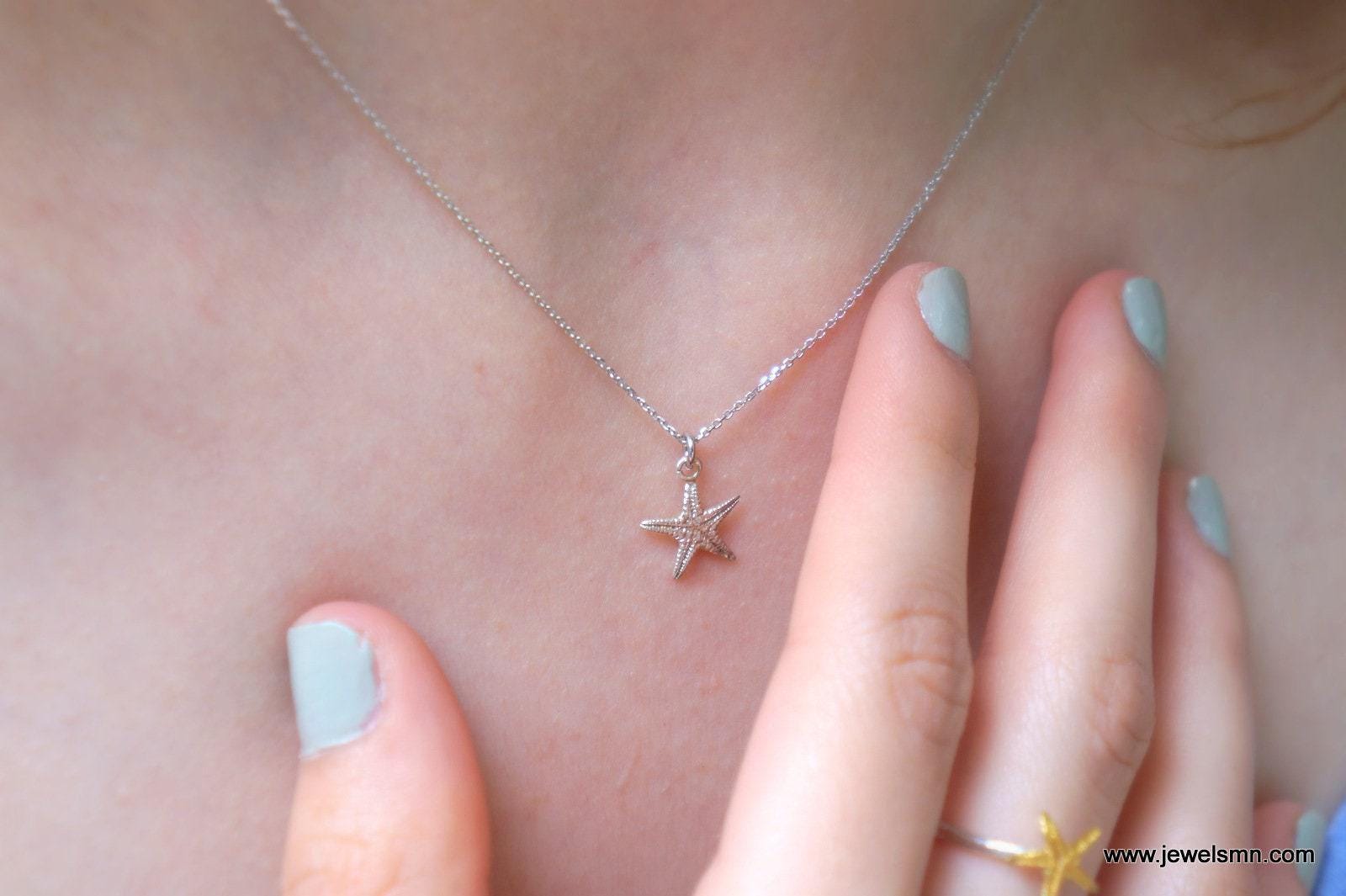 Tiny Real Starfish Necklace - Minimalist Eco-Friendly Jewelry