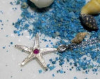 Starfish Pendant Necklace: Coastal Charm Jewelry (Gold Plated, Zircon Accent)