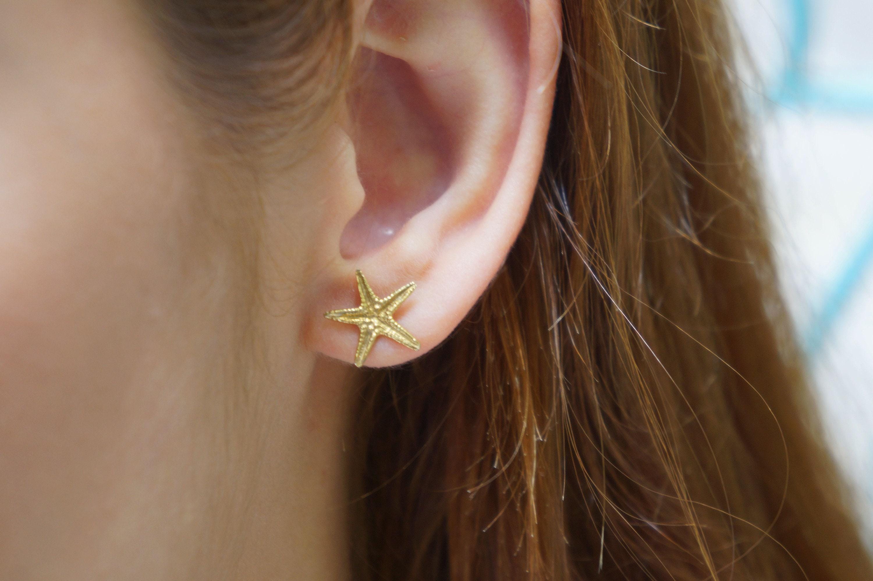 Starfish Earrings: Real Ocean-Inspired Design - Sterling Silver