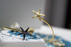 Nature-Inspired Starfish Bracelet, Two Tone Silver and Gold (Adjustable Cuff)