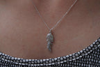 Acacia Leaf Necklace, Gold-Plated Silver Jewelry, Rhodium Chain, Nature-Inspired Gift for Women