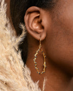 Twig Hoop Earrings: Gold and Black Rhodium - Real Mimosa Branch
