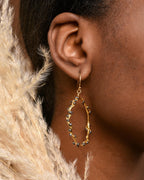 Twig Hoop Earrings, Gold-Plated Brass and Black Rhodium (Handmade Mimosa Branch)